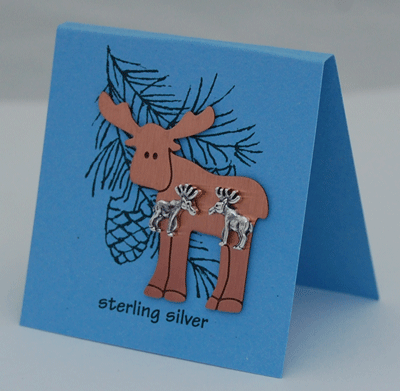 Moose Earrings with Button