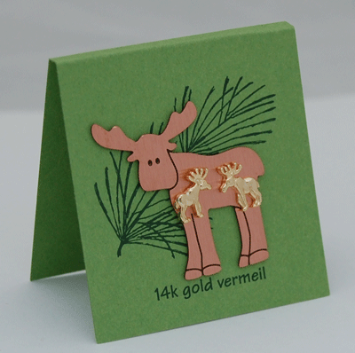 Moose Earring with Button - gold