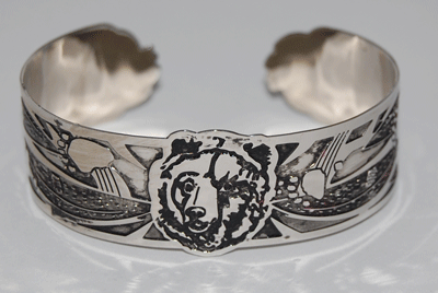 Bear Cuff Bracelet -silver