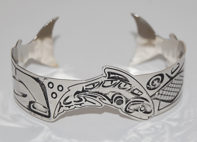 Salmon Cuff Bracelet - silver