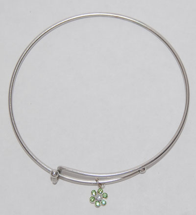 Flower Crystal Bracelet - peridot