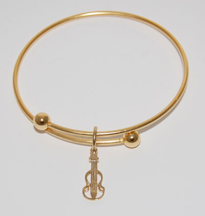Violin Charm Bracelet - gold