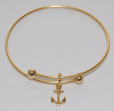 Anchor Charm Bracelet - gold