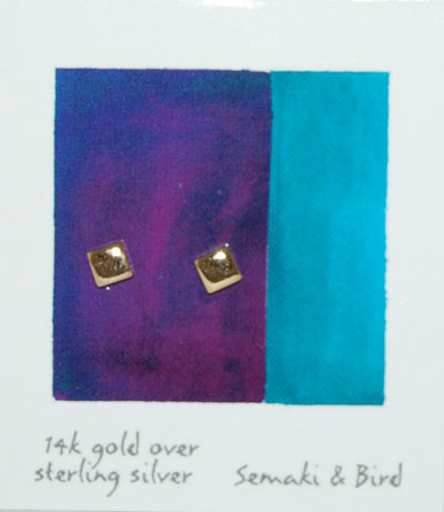 Abstracts -square earrings/gold