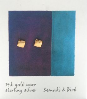Abstracts -square earrings/gold
