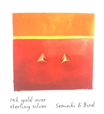Abstracts - pyramid earrings/gold