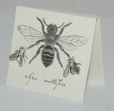 Large Bee Earrings - silver