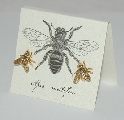 Large Bee Earrings - gold