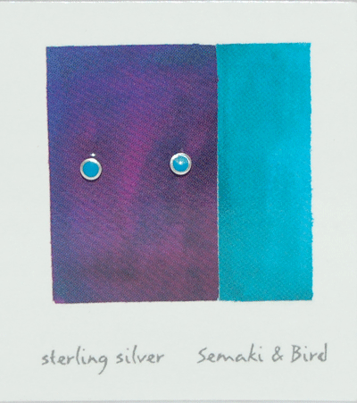 Abstracts - turquoise circles earrings