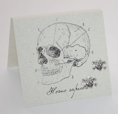 Skull and Bone earrings - silver