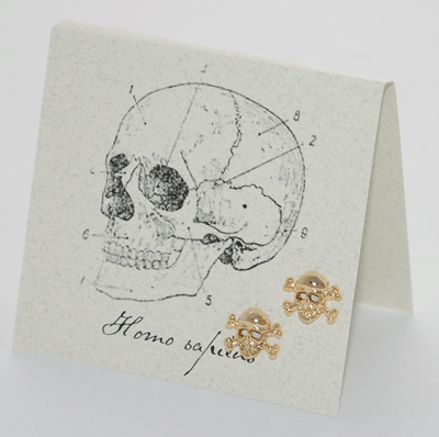 Skull and Bone earrings - gold