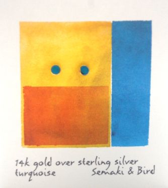 Abstracts - turquoise circles/gold