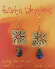 Sun Petroglyph Earrings - gold