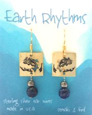 Salmon/ Trout Petroglyph Earrings - gold
