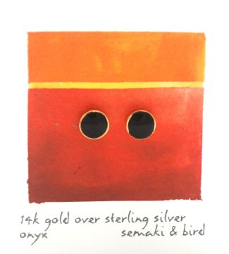 Abstracts - onyx circles large/gold