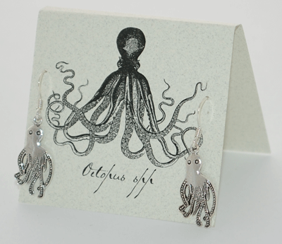 Octopus Earrings - silver