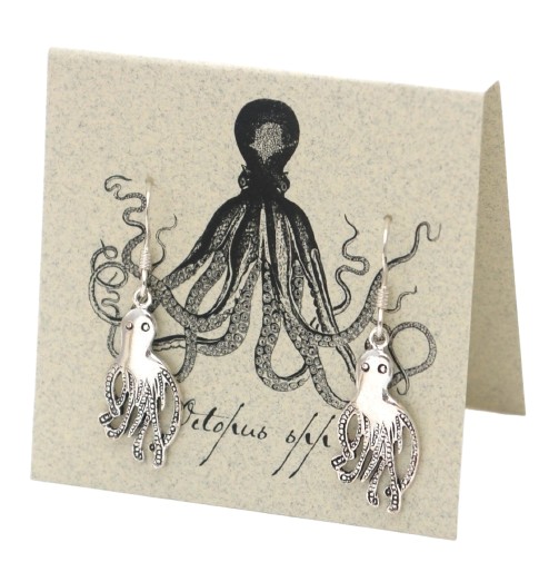 Octopus Earrings - silver