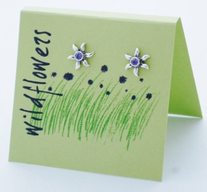 Aster Wildflower Post Earrings - tanzanite 
