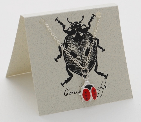 Ladybug Necklace - silver 