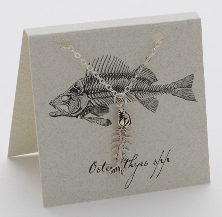 Skeleton Fish Necklace - silver