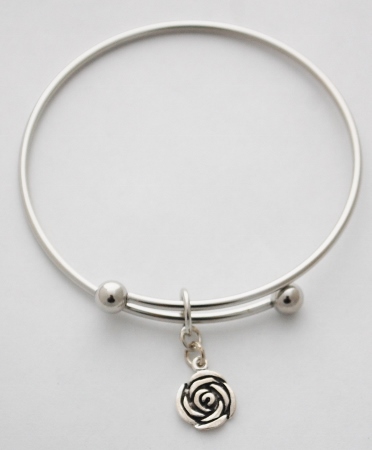 Rose Charm Bracelet - silver