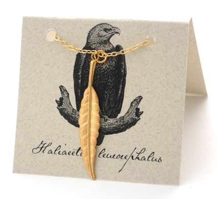 Feather Necklace - gold