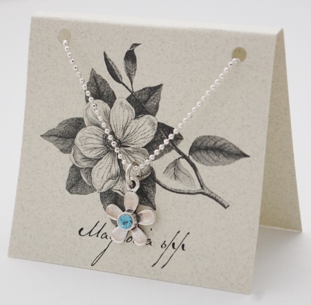 Flower Necklace - silver & crystals
