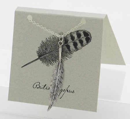 Feather Necklace - silver