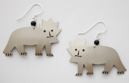 Lion Earrings - silver