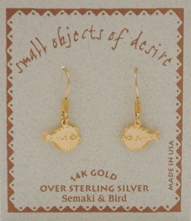 Flounder/Halibut Earrings - gold