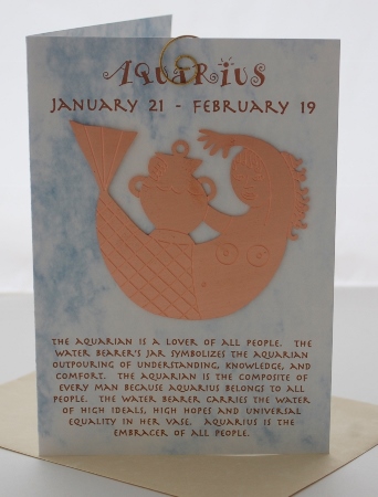 Aquarius Zodiac Suncatcher Card