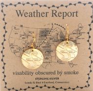 Visibility Obscured by Smoke Weather Earrings - 14k gold over sterling silver