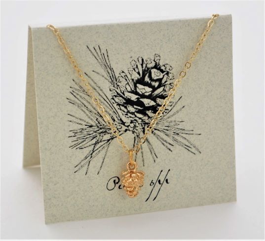 Pinecone Necklace - gold