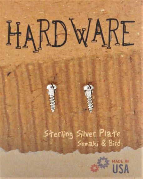 Petite Screw Studs - silver