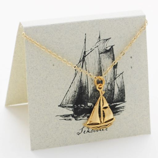 Sailboat Necklace - gold