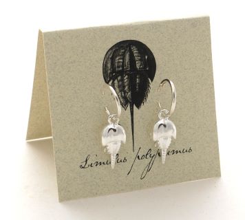 Horseshoe Crab Hoops - silver