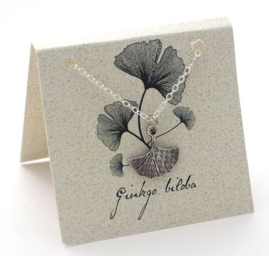 Gingko necklace - silver