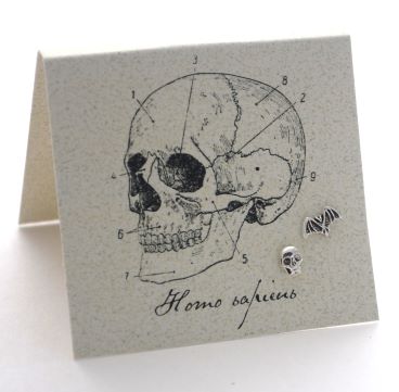 Skull & Bat Earrings - silver