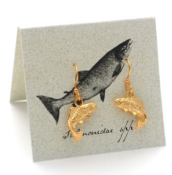 Salmon Dangle Earrings - gold