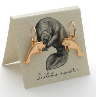 Manatee Hoop Earrings - gold