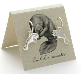 Manatee Hoop Earrings - silver