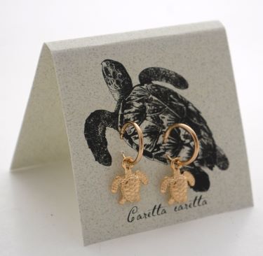 Sea Turtle Hoop Earrings - gold