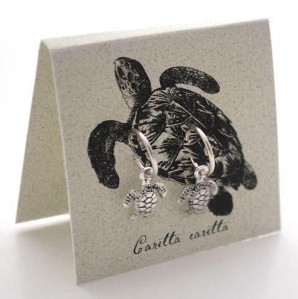 Sea Turtle Hoop Earrings - silver