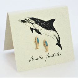 Dolphin Earrings Turquoise - gold