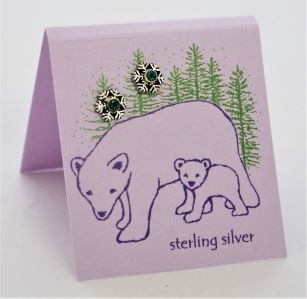 Snowflake Crystal Studs - emerald