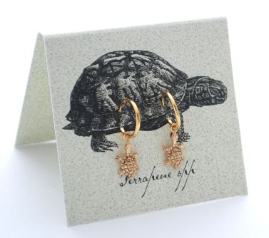 Turtle Hoop Earrings - gold