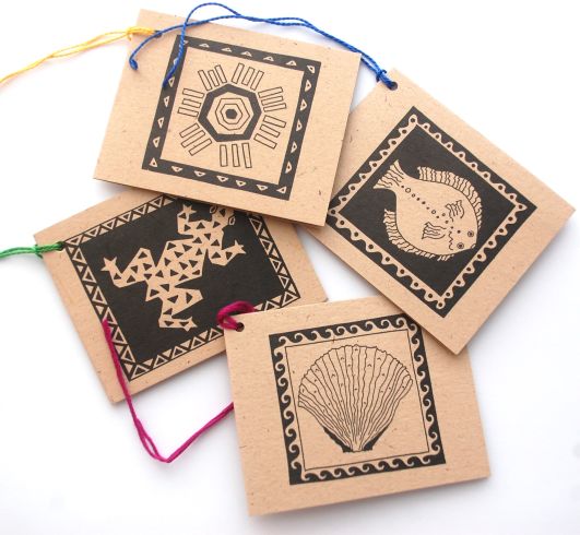 Ocean and Lakes  Gift Tags  - recycled paper  
