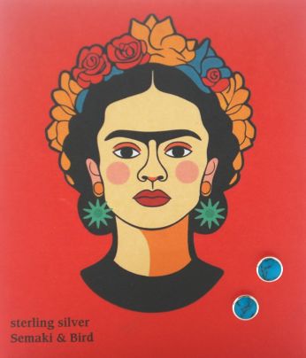 Turquoise Circle Earrings - silver Frida 