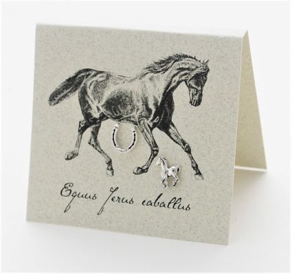 Horse & Horseshoe Stud Earrings silver Natural History