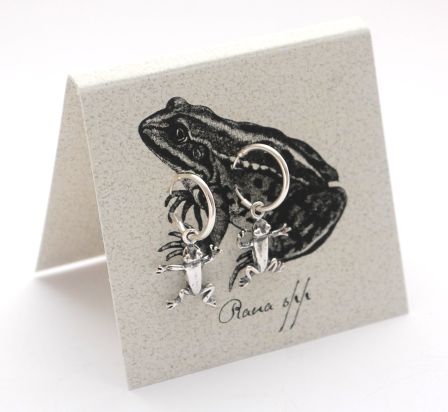 Frog Hoop Earrings - silver Natural History